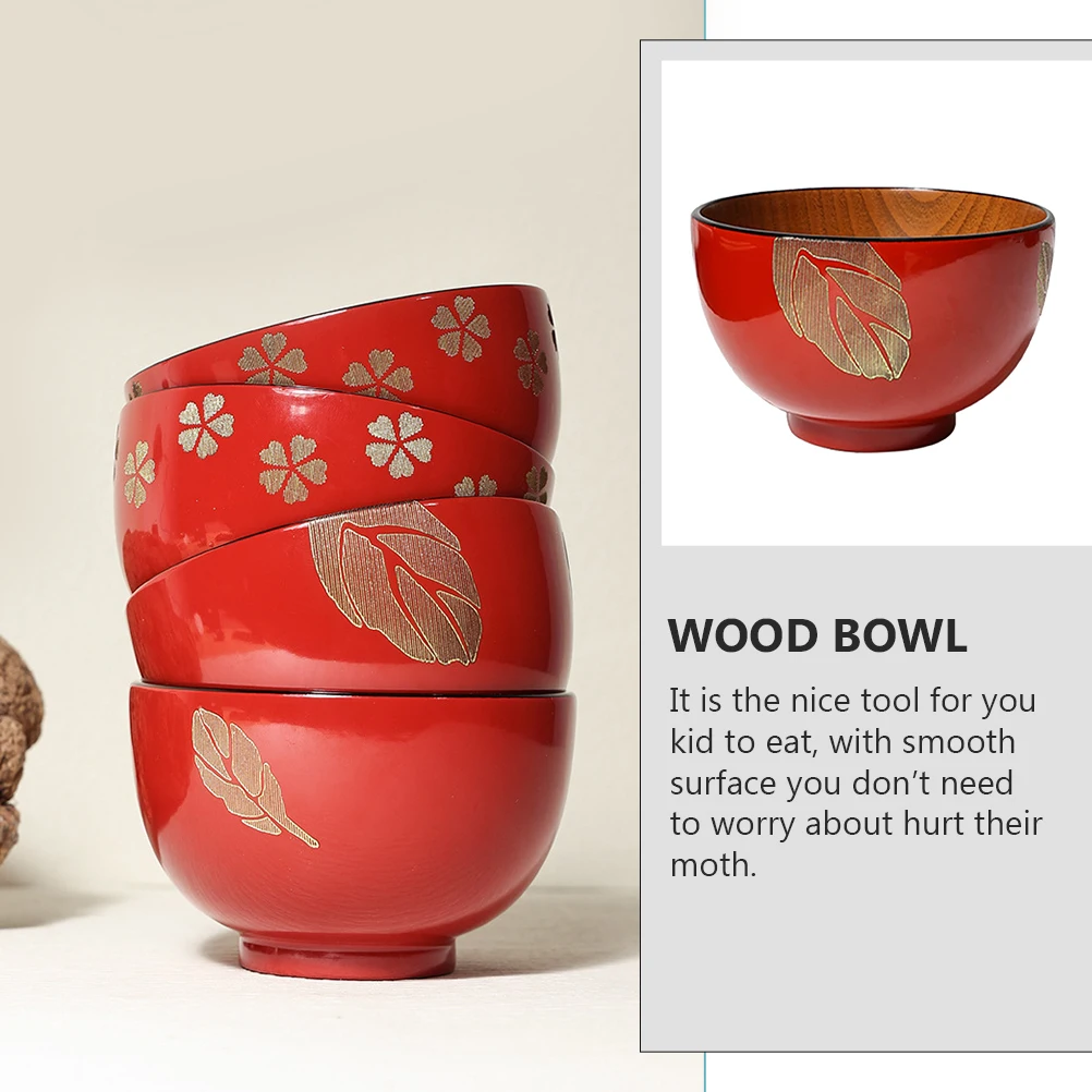 

Wood Bowl Acacia Non-Crack Smooth Texture Perfect for Kids Home Restaurant Rice Food Storage Kitchen Gadget