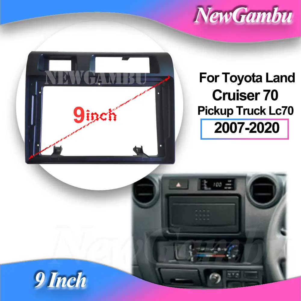 

NewGambu 9 inch Car Frame Fascia Adapter Decoder For Toyota Land Cruiser 70 Pickup Truck Lc70 2007-2020 Panel No Cable