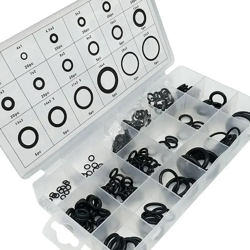 225 pçs kit de sortimento de anel de borracha o arruela juntas vedação 18 tamanhos conjunto de vedação encanamento mecânico reparação de carro fixadores acessório