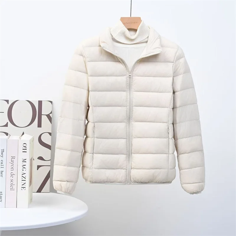 New Women Ultralight Thin Short Quilted Duck Down Jacket Lady Puffer Parkas Overcoat Autumn Winter Female Portable Outwear Coats