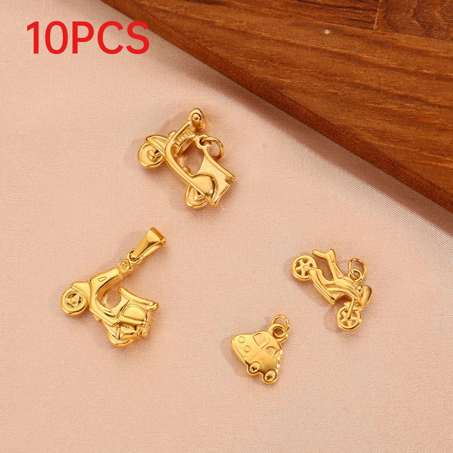 10Pcs Stainless Steel 3D Motorcycle Car Charms Pendants For DIY Necklace Jewelry Making
