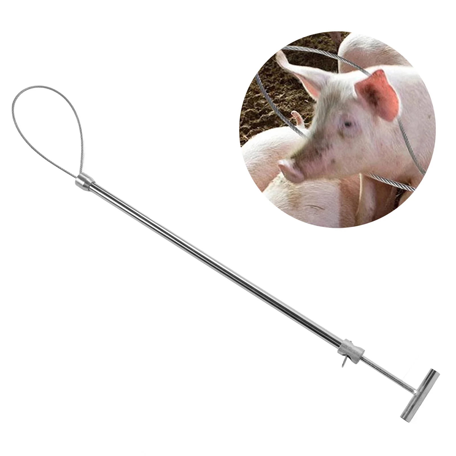 Pig Holder  Catcher Pole Stainless Steel Animal Holder Catcher Tool for Pig Dog Farm Equipment Animal Holder Catcher Tool