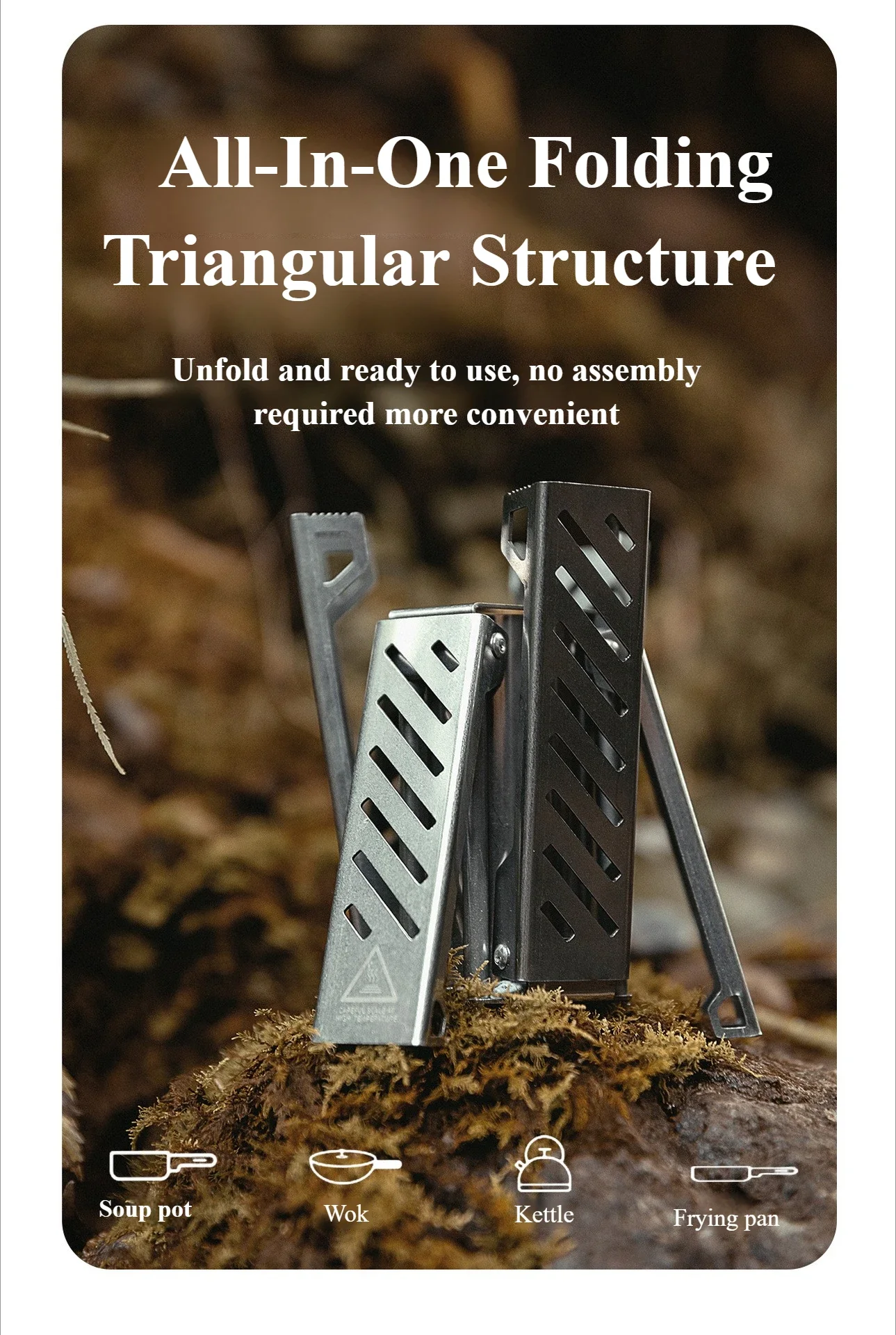 Mountainhiker Outdoor Faltbarer Ultraleichter Sechseckiger Alkoholkocher Tragbarer Edelstahl-Brennerkocher für Camping, Wandern und Survival – Detail 5