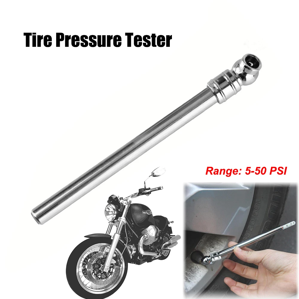 5-50 PSI Car Styling Tire/Tyre air pressure Test Meter Pressure Gauge Pen Shape Universal Portable Silver Emergency Use