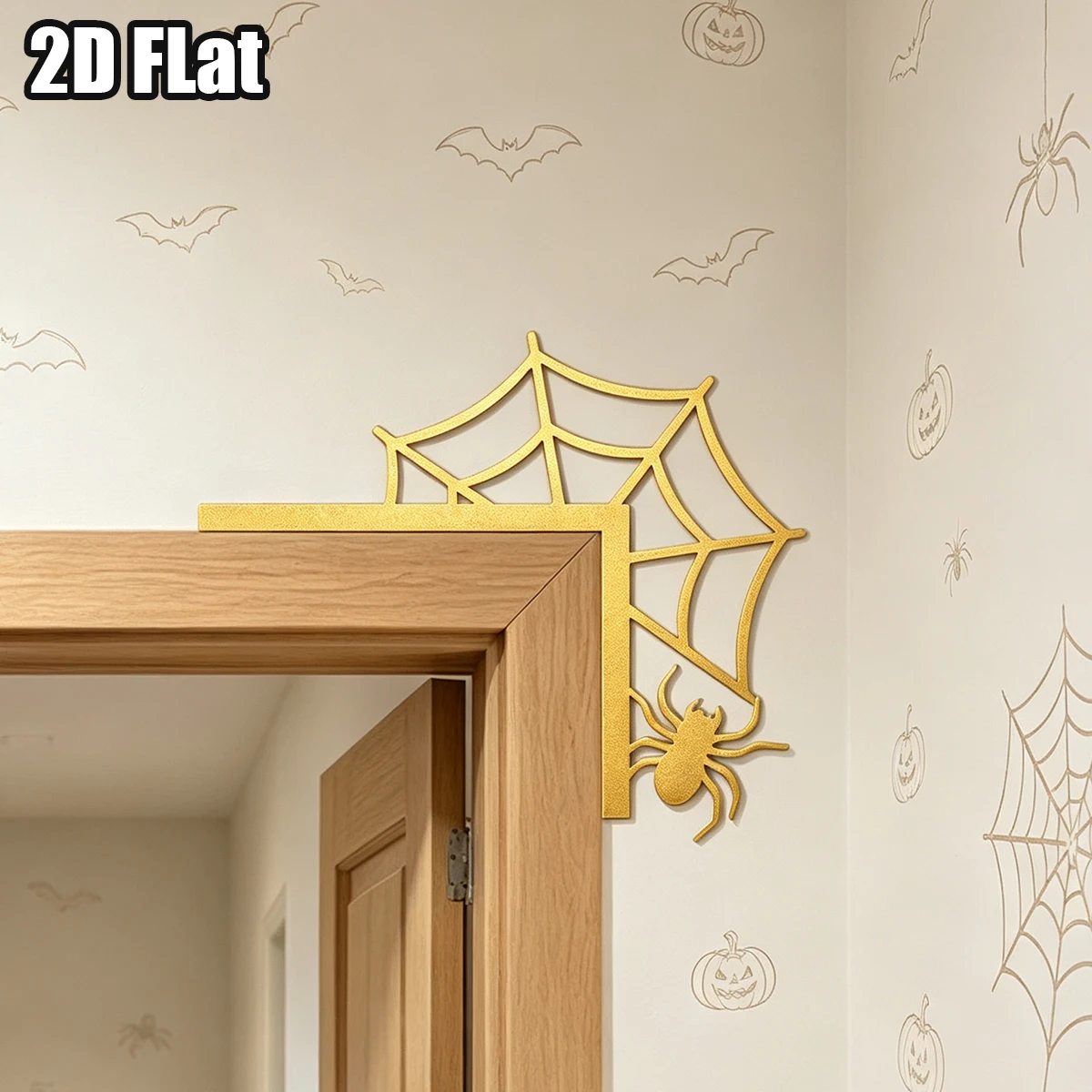1Pc Halloween Spider Metal Wall Art,Door Corner Art,for Home Room Wedding Party Decor,As Halloween Christmas birthday Gift - view 2