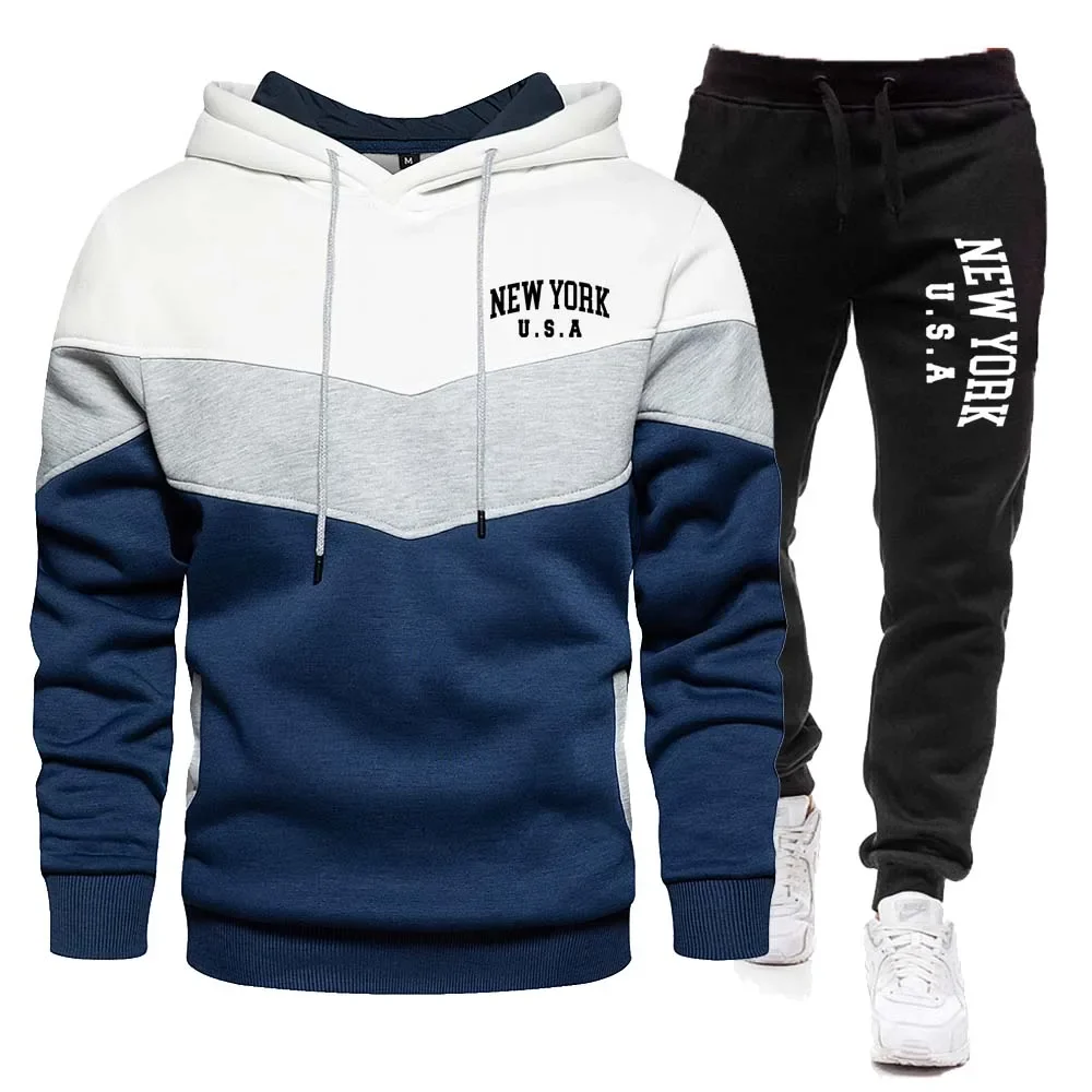 Spring and Autumn Hoodie Sweatshirt + Drawstring Pants 2-Piece Set Sportswear Spring and Autumn Men's and Women's Sports Brand H