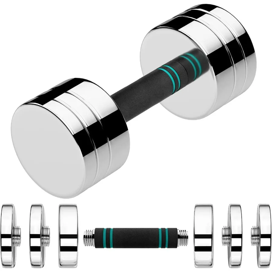 

Single Steel Adjustable Dumbbell, 15lb Free Weight Single Dumbbell, Non-Slip and Comfortable Foam Handle, Adjustable Single Dumb