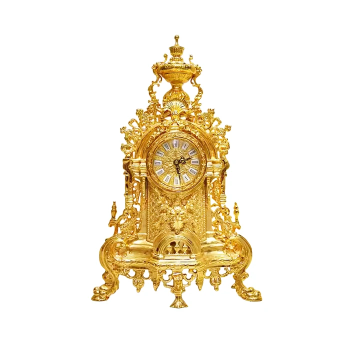 

Factory Custom Wholesale Gold Luxury Delicate Vintage Desk Clock for Home Decoration