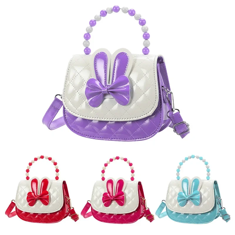 Korean Version of Cute Children's Bag Bunny Ears Portable Princess Bag Bow Girl Foreign Style Messenger Coin Purse Handbags