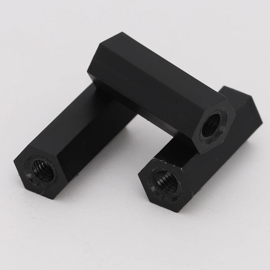 M3 M4 M3*45 M3x45 M4*10 M4x10 Zwart Dubbele Moer Nylon Plastic Vrouwelijke PCB Stud Hex Hexagon Pijler Spacer Standoff Stand Off