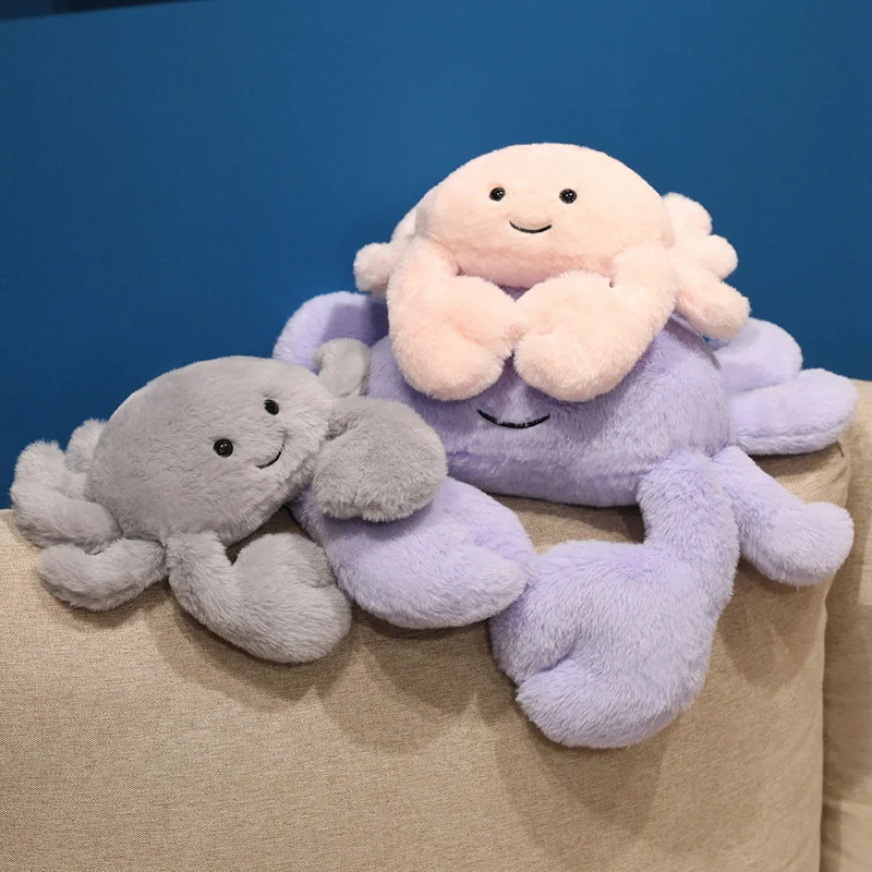 Marine Biology Series Plush Three Sizes Crab Doll Kawaii Pillow Fluffy Toy Cushion Soft Christmas Gift For Children