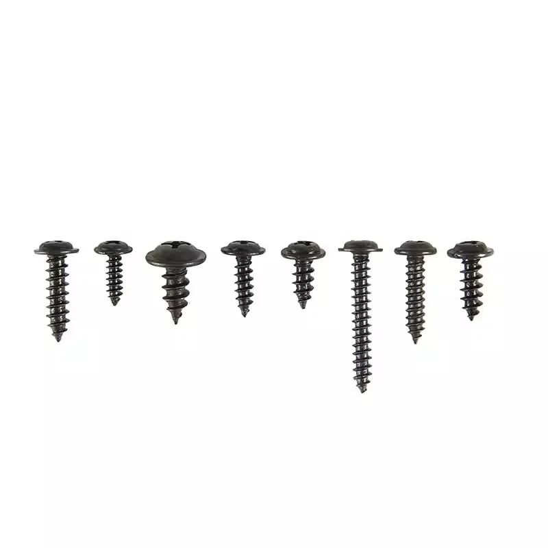 340pcs/Box M3 M3.5 M4 M5 black Flat Head Cross Carbon Steel Self-Tapping Screw