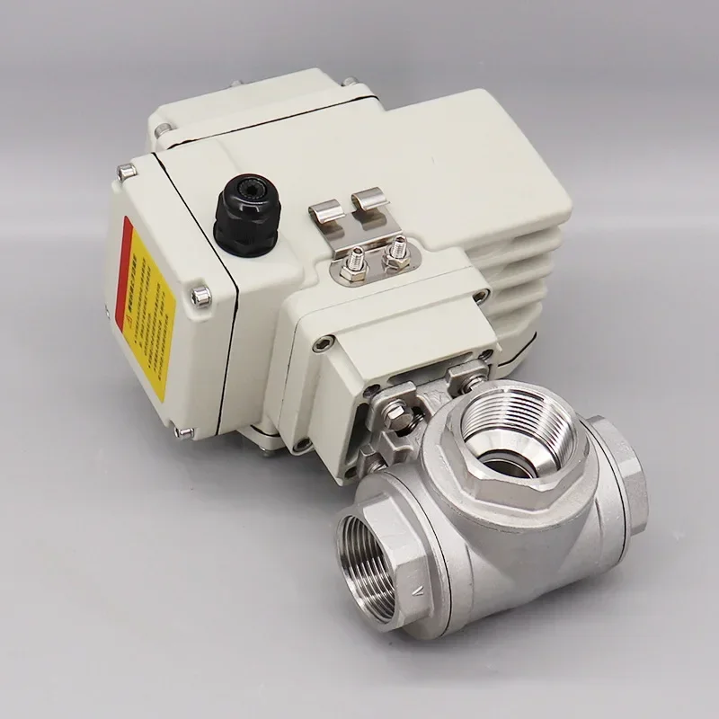 304 electric three-way wire buckle ball valve Q915F-16P regulation intelligent floating ball valve