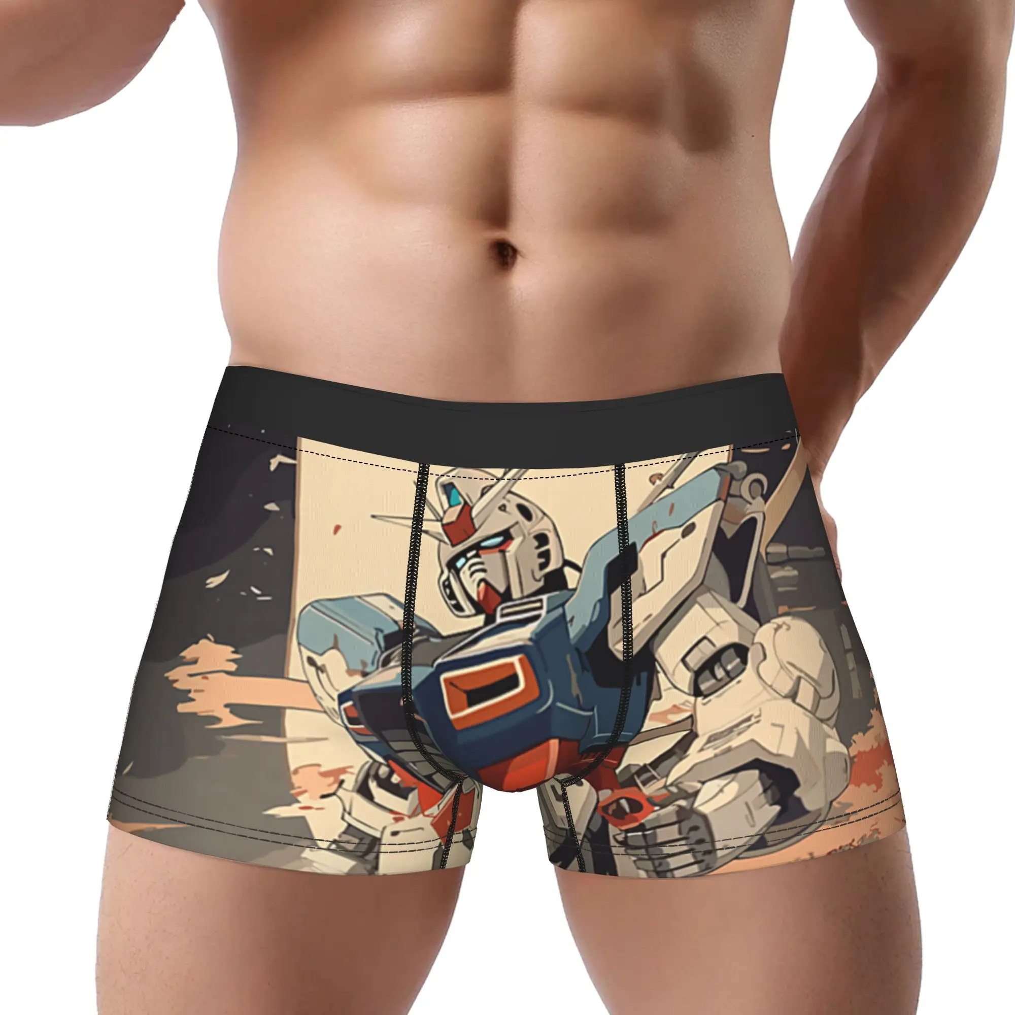 Anime Japanese Robot Giant Mecha Anime Robot Action Figure Underpants Homme Panties Shorts Boxer Briefs