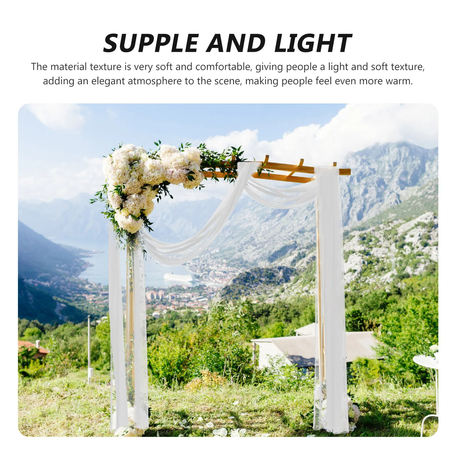 

Wedding Arch Draping Sheer Curtain Fabric Backdrop Decoration for Ceremony Party Ceiling Romantic Scene Sheer Backdrop