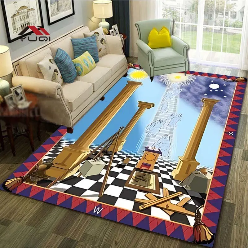 Masonic Illuminati Printed Living Room Area Carpet Bathroom Mat Creative Doormat Bedroom Mat Outdoor Rug Bedroom Decor