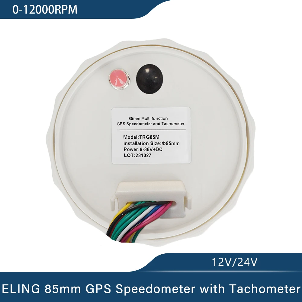 ELING Motorcycle Universal 85mm GPS Speedometer 0-299km/h MPH with 0-12000RPM Tachometer Trip Odometer with Gear Number N 1-6