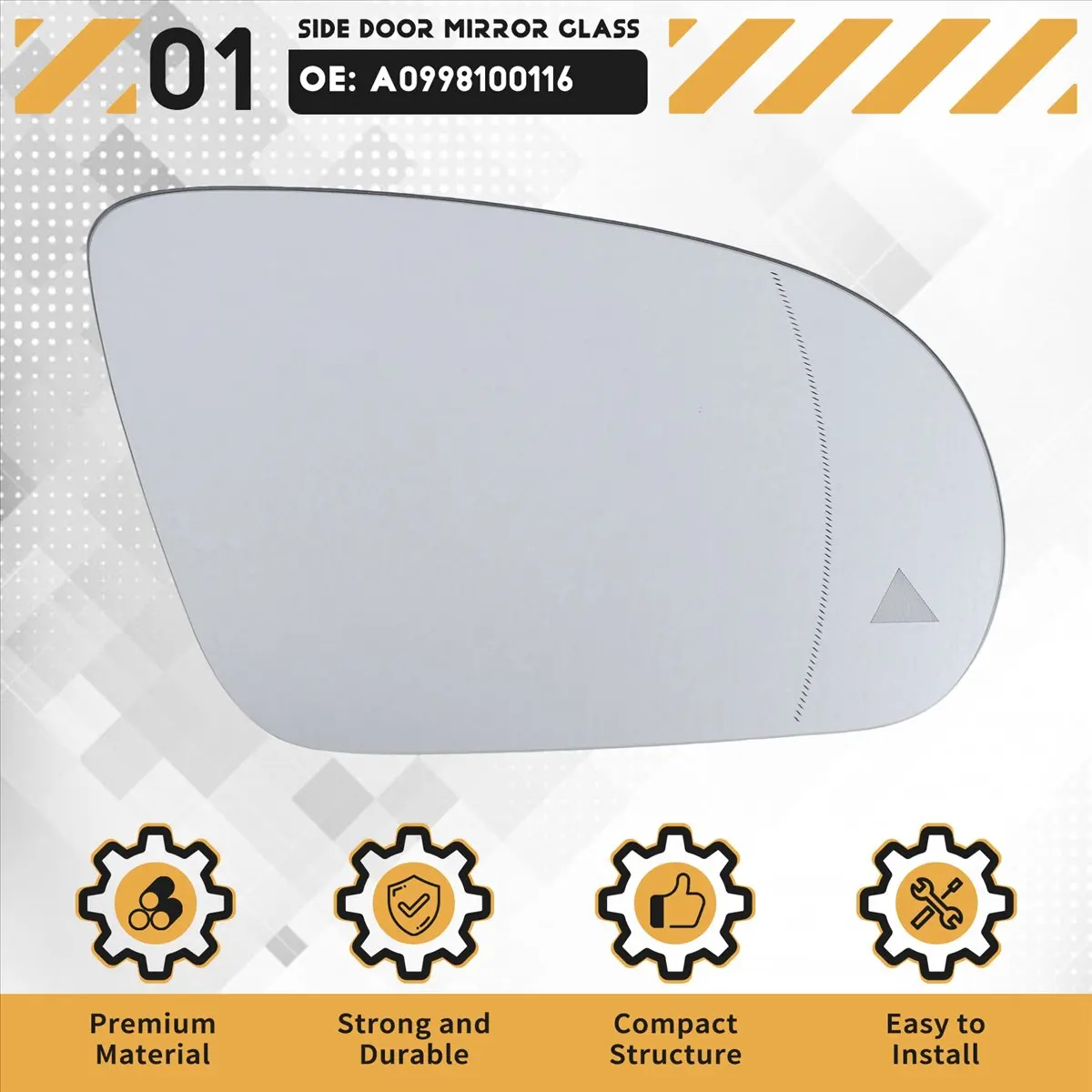 11-Right Side Wing Rearview Mirror Glass Blind Spot Heated for Mercedes-Benz C,E,S,GLC Class W205 W222 W213 X253 2013-2021