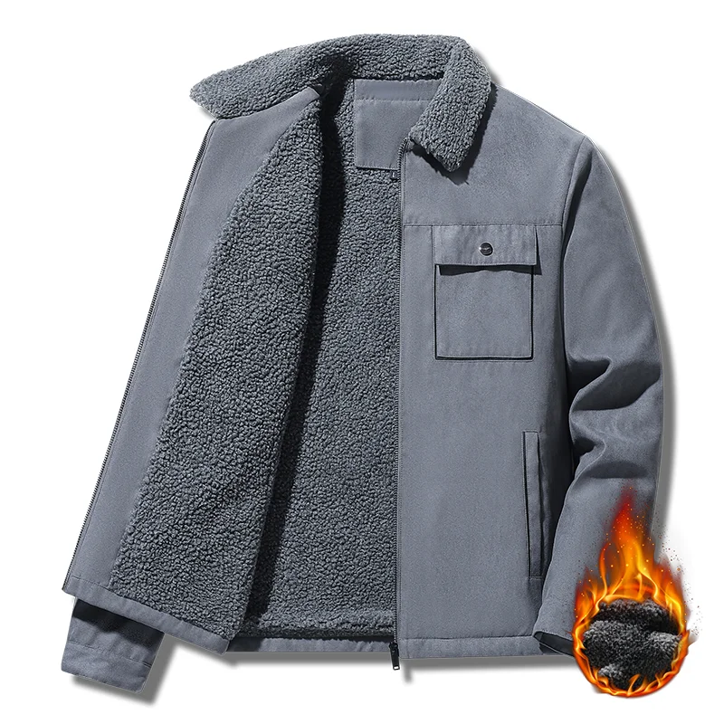 Hoge Kwaliteit Lam Fleece Warm Jack Voor Mannen 2024 Winter Harajuku Buckskin Fleece Verdikte Parka 'S Casual Winddichte Jas Voor Mannen