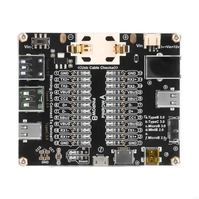 Universal USB Connection Tester For Multiple Cable Types Battery Operation/External Power Input Insertion Testing 77JC