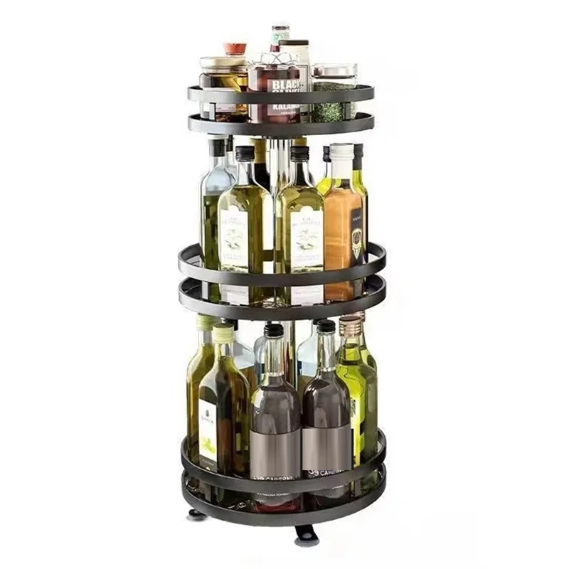 

Y51A-360-Degree Rotating Seasoning Rack Non-Slip Carbon Steel Storage Tray For Storage Tank Seasoning Kitchen Parts
