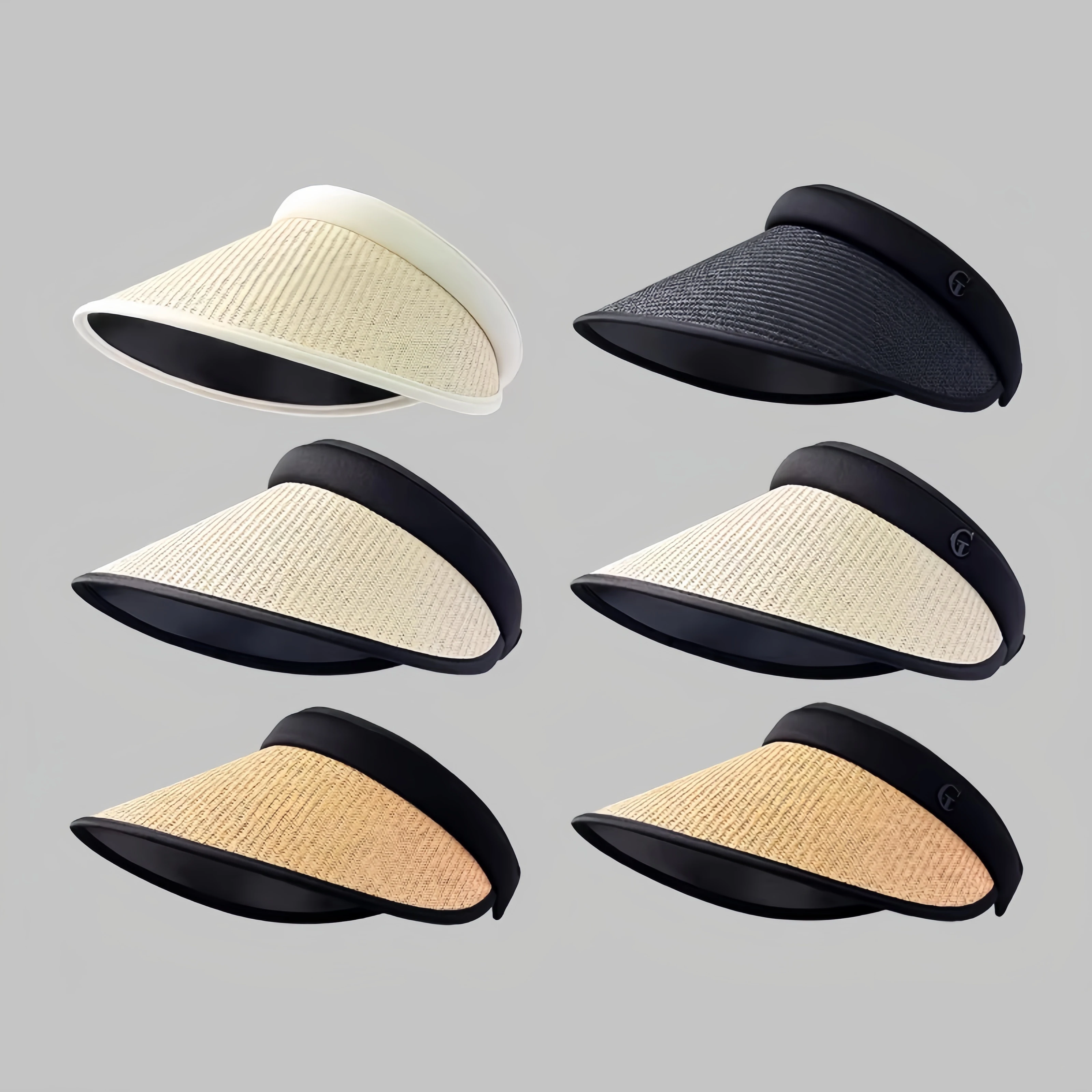 summer-straw-woven-sun-hat-women's-bike-riding-internet-famous-style-sun-protection-hat-japanese-large-brim-black-glue-sunsha
