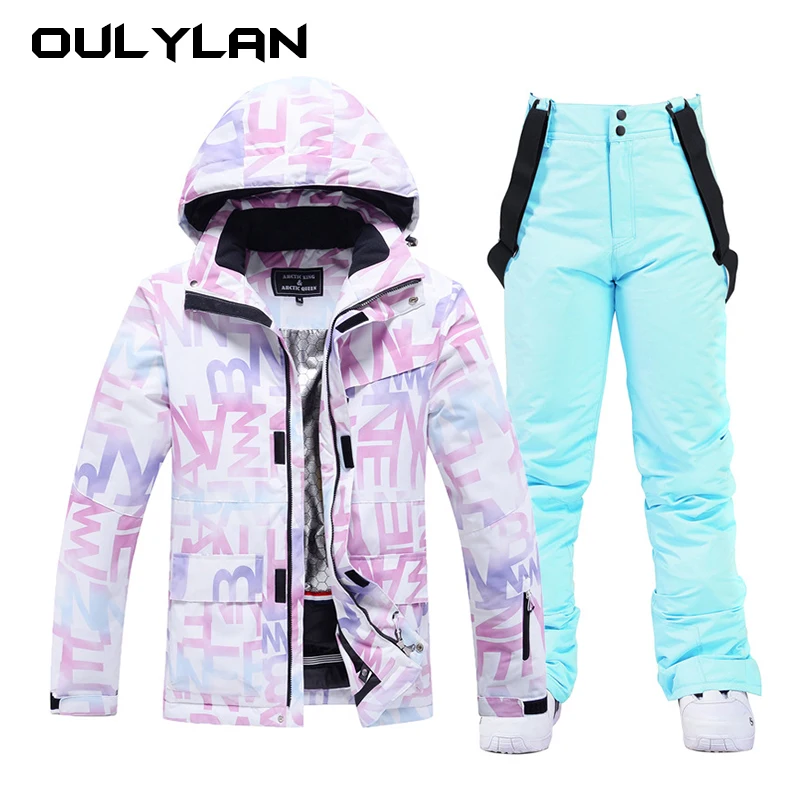 Men and Women Fashion Snow Suit Winter Clothes Ski Snow Ski Jacket and Pant Sets Snowboarding Clothing Unisex Warm