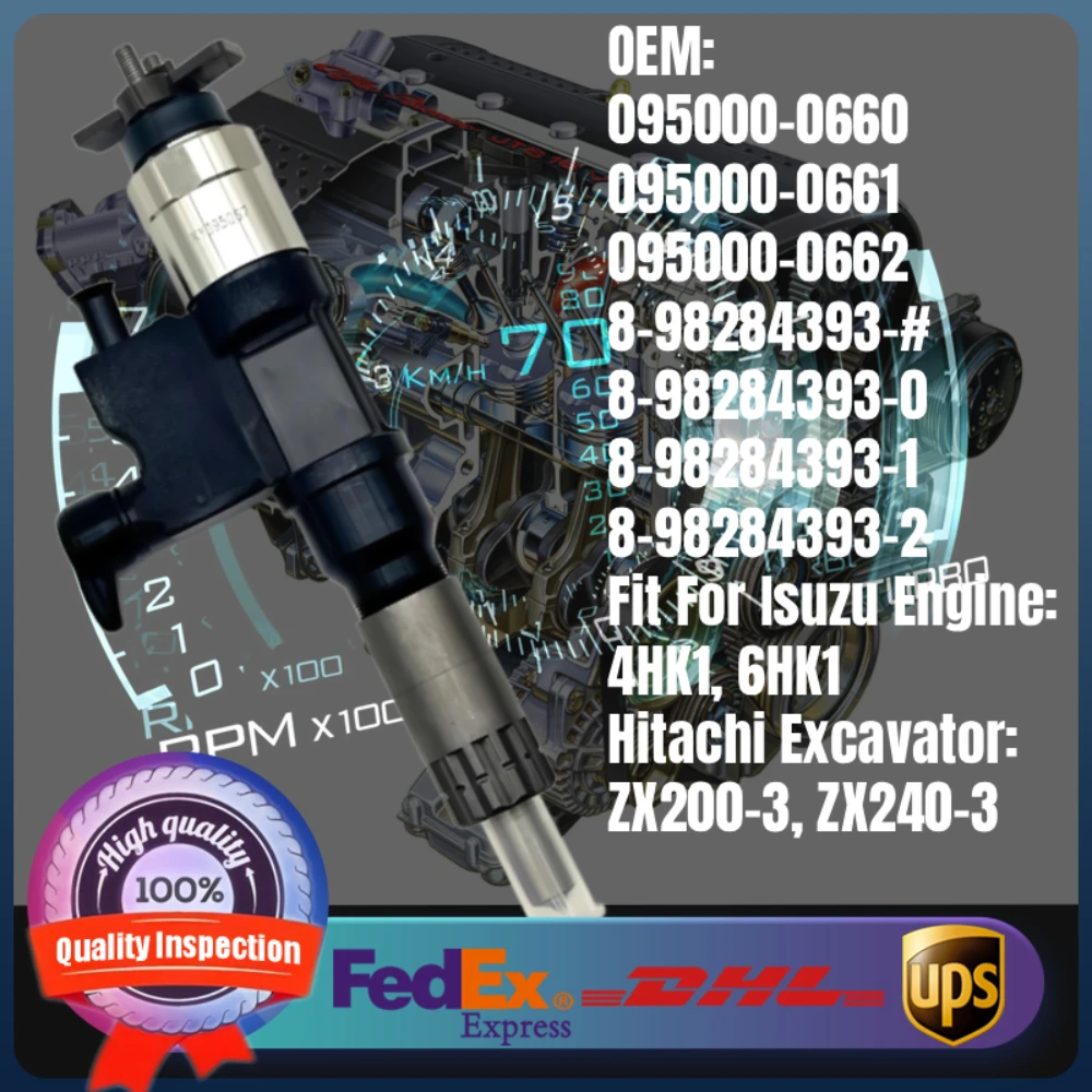 

Diesel Fuel Injector 8-98284393-0 095000-0660 095000-5472 for Isuzu Engine 4HK1 6HK1 and Hitachi Excavator ZX200-3 ZX240-3