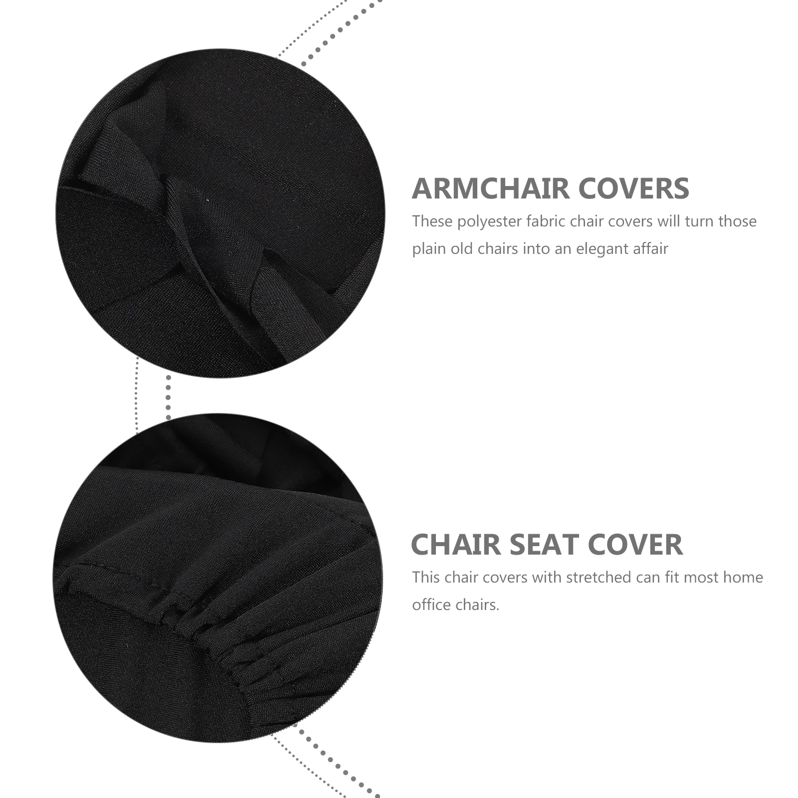 

1Pair Office Chair Covers Elastic Polyester Fabric Stretch Washable Wrinkle Free Armchair Covers for Home Kitchen Wedding Events