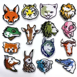 Fine Patch Wolf Foxes Bear Lion Embroidery Self-adhesive Patches For Clothing Thermoadhesive Patches On Clothes Jacket Stickers