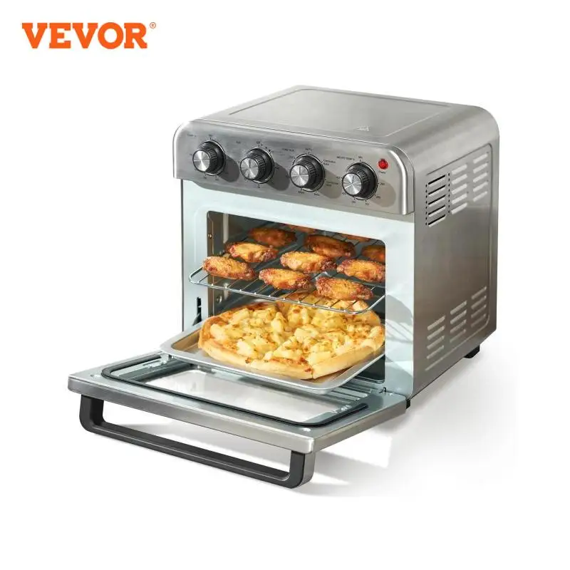 VEVOR 18L 1700W Air Fryer Toaster Oven Stainless Steel Toaster Ovens Countertop Combo with Grill Home and Commercial Use