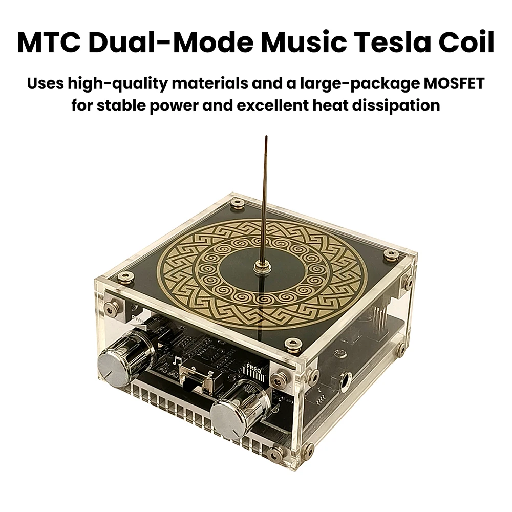 MTC Dual-Mode Tesla-Spule Bluetooth Musik-Synchronisation RGB-Beleuchtung Berührbarer Lichtbogen für Technische Show-Demonstrationen – Detail 4
