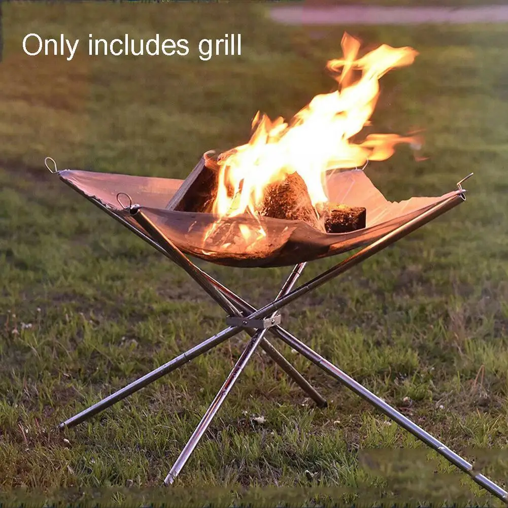 Imagem -04 - Portable Outdoor Fire Pit para Camping Mesh Lareira Steel Backyard Rack Quick Assembly Pit Jardim Brazier Bbq ao ar Livre