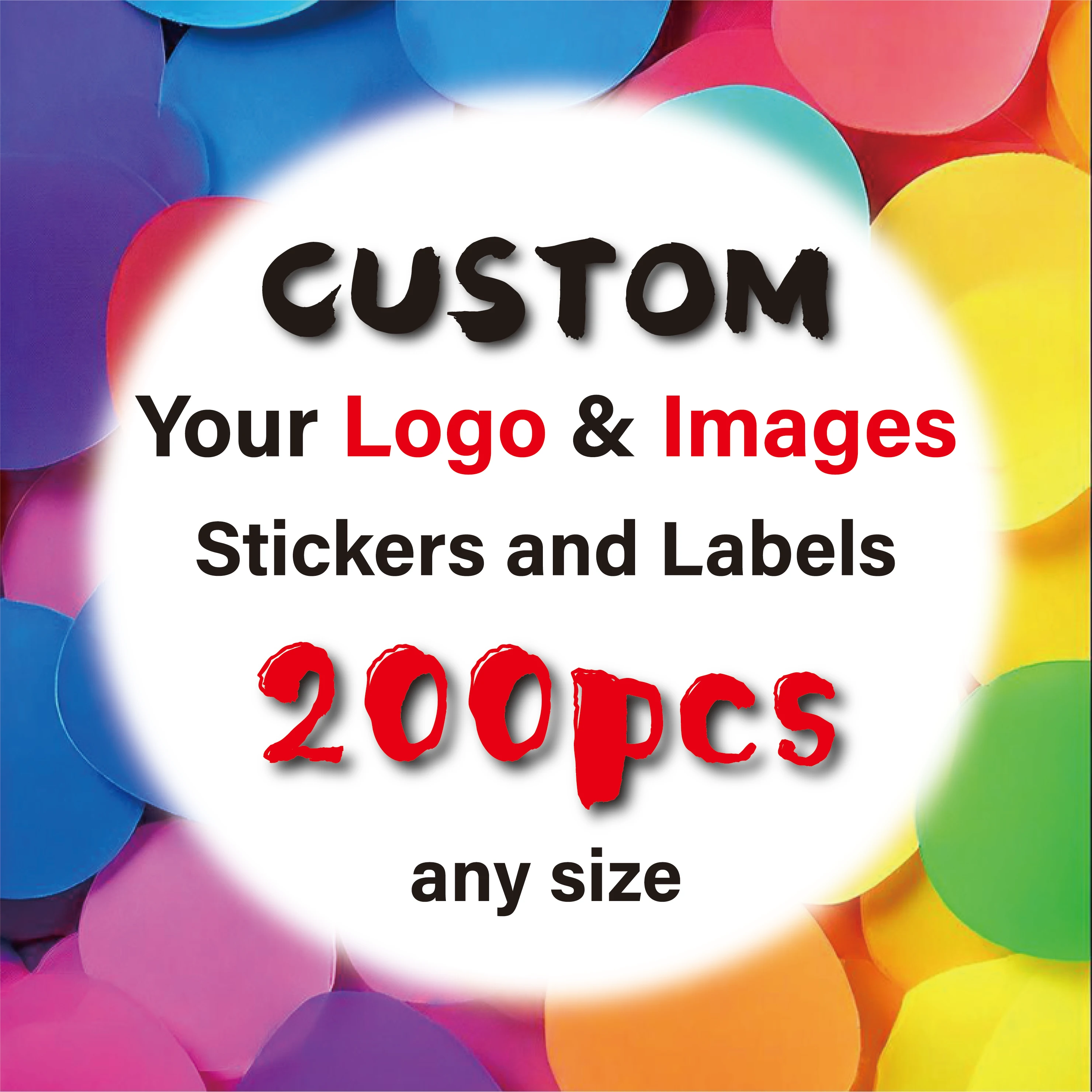 200pcs Custom DIY Logo Sticker Personalized Design Kiss Die Cut Adhesive Label Sticker for Journal Album Postcard Car Laptop