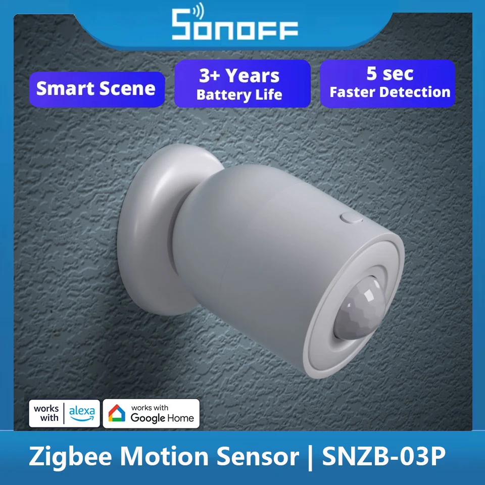 

SONOFF SNZB-03P Zigbee Датчик движения 5-секундное быстрое обнаружение Умный дом Безопасность Обнаружение света Связь через EWeLink Alexa Google