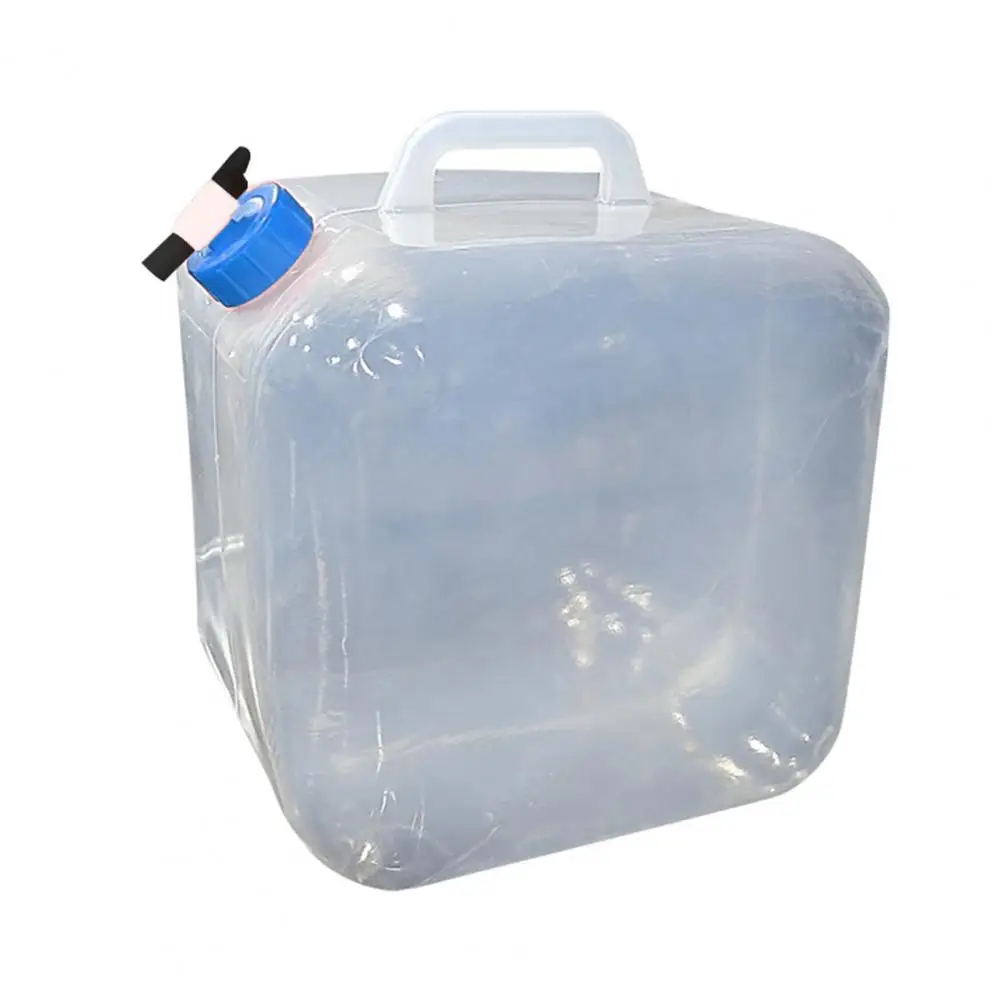 

Folding Water Bag Reliable Easy to Carry Transparent Easy Filling Collapsible Water Carrier Hiking Supplies