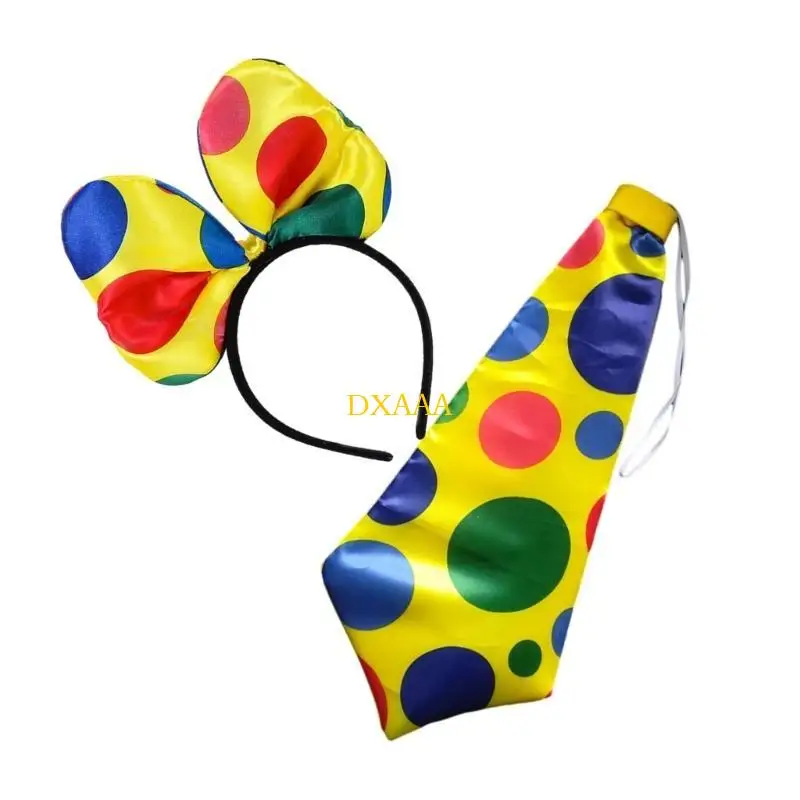 DXAA الملونة السيرك مهرج ربطة القوس فيونكة/ربطة العنق/هيباند خمر نمط تأثيري مهرج لوازم عيد الميلاد تظهر العروض أدوات