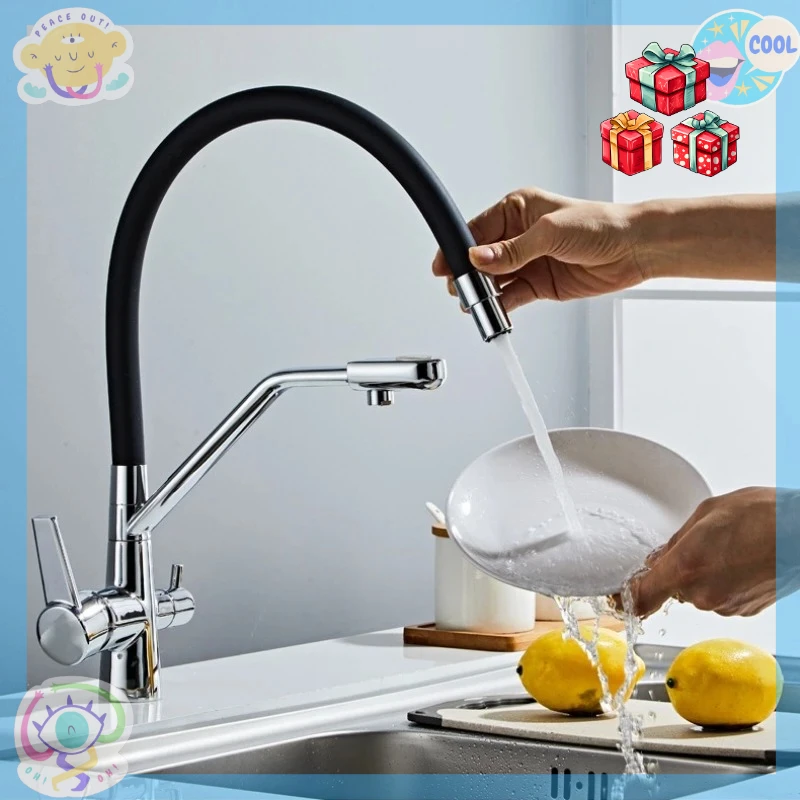 1PC Filtered Kitchen Sink Faucets Purification Tap 360 Rotate Water Filter Tap For Kitchen 3 in 1 Purifier Vessel Sink Mixer
