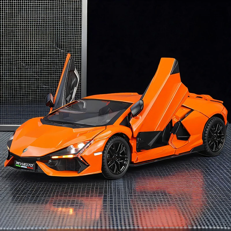 

1:24 Lamborghini Revuelto Simulation Alloy Car Model Vehicle Sound And Light Toy Car Boy Collection Decoration Gift
