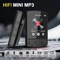 Mini Walkman con Clip deportivo portátil, reproductor de MP3 de 1,8 pulgadas, Bluetooth 5,2, reproductor de música MP4, compatible con libros electrónicos/recordadores/radios FM/relojes