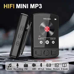 Portable Sport Clip Mini Walkman 1.8-inch MP3 player Bluetooth 5.2 MP4 music player supports e-books/recorders/FM radios/clocks