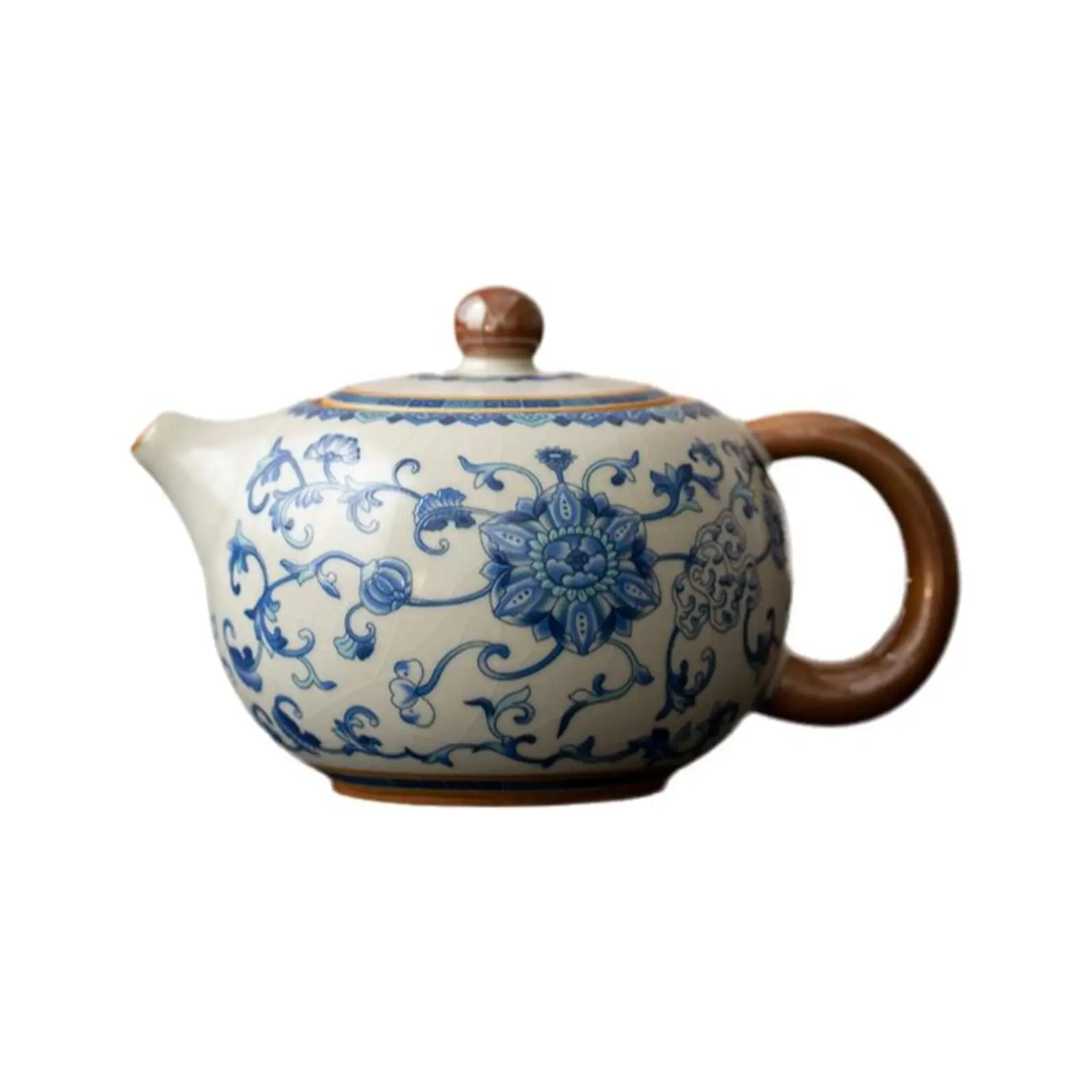 

Porcelain Teapot: Enamel, Gold Trim, Infuser, Classic Design