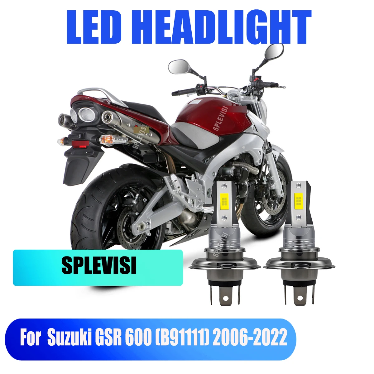 2Pcs H4 472 White LED Headlight Bulbs High/Low Beam Replacement For Suzuki GSR 600 (B91111) 2006 2007 2008 2009 2010 2011-2022