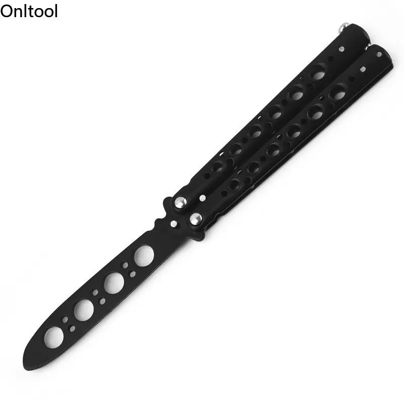 Portable Folding Uncut Butterfly Knife Outdoor Tool Stainless Steel Practice Knife No Cutting Edge Training Knife Practice Tools