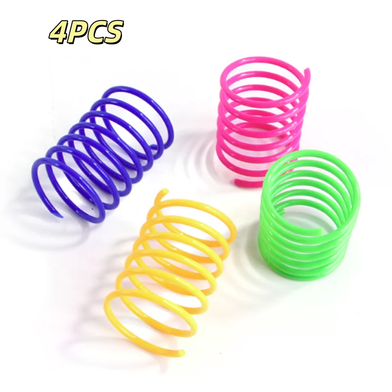 4/200 Stück interaktive bunte Spiralfedern für Kätzchen, Katzenspielzeug für Kätzchen und Katzen, Haustierprodukte