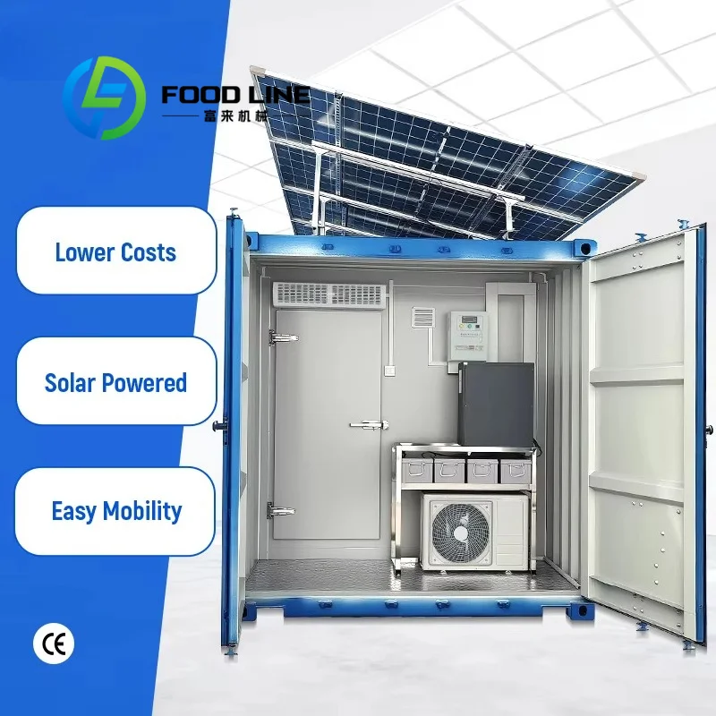 Industrial Solar Container Cold Room 20ft Renewable Solar Energy Greatly Reduces Carbon Footprint For Bulk Fresh Juice Low-Temp