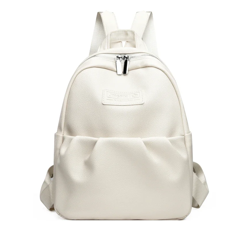 

White Women Backpack Female Leather Backpacks Ladies Sac A Dos School Bags for Girls Large Capacity Travel Back Pack Rucksacks