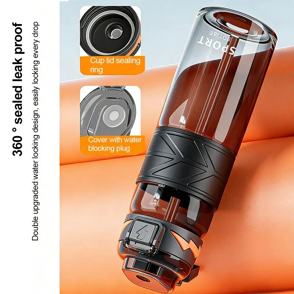 750ml Sports Water Bottle Large Capacity Drop-proof Fitness Kettle Leak-proof Straw Design Travel Bottle Summer Sports Fitness
