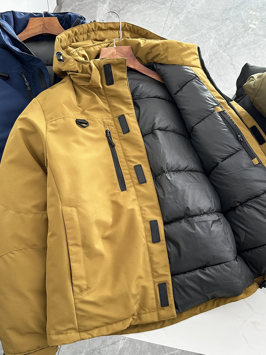 

Heavyweight German Sle Men's Winter Coat Thiened Loose Fit Hooded Cotton Jaet Faionable Urban Casual Long Sve