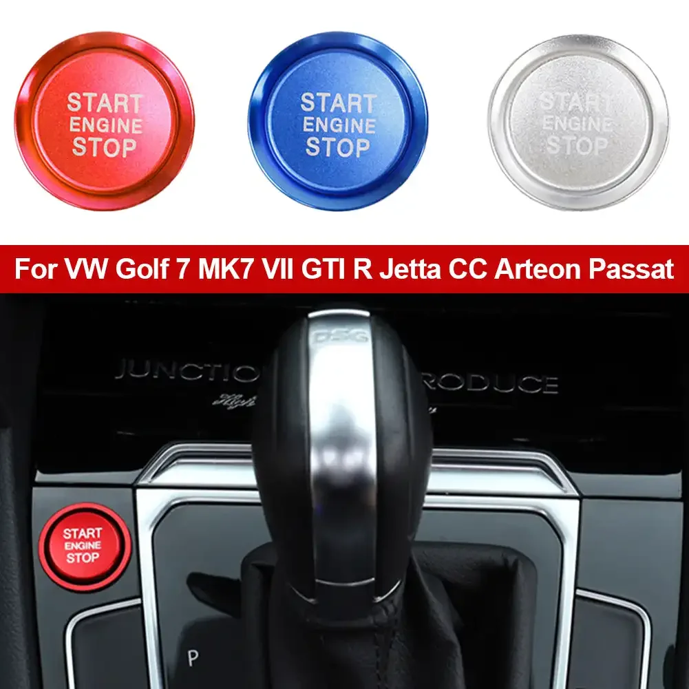 For VW Golf 7 MK7 VII GTI R Jetta CC Arteon Passat B8 Touareg T-roc Car Engine Start Stop Button Ring Ignition Cover Trim